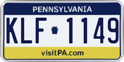 PA license plate KLF1149