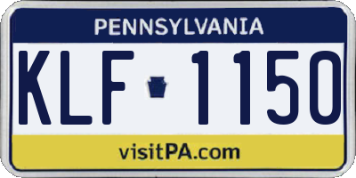 PA license plate KLF1150
