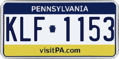 PA license plate KLF1153