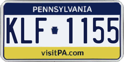 PA license plate KLF1155