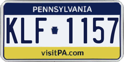 PA license plate KLF1157