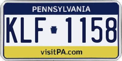 PA license plate KLF1158