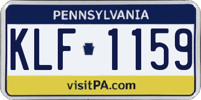 PA license plate KLF1159