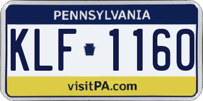 PA license plate KLF1160