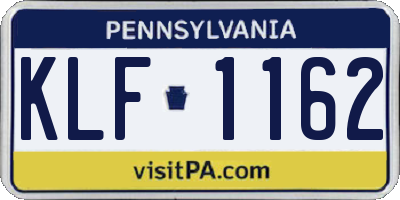 PA license plate KLF1162