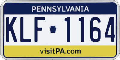 PA license plate KLF1164