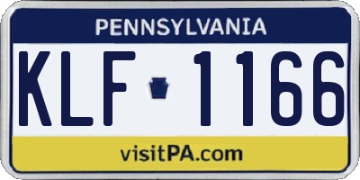 PA license plate KLF1166