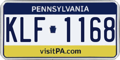 PA license plate KLF1168