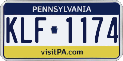 PA license plate KLF1174