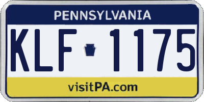 PA license plate KLF1175