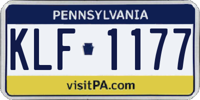 PA license plate KLF1177