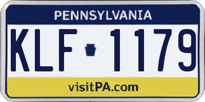 PA license plate KLF1179