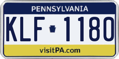 PA license plate KLF1180