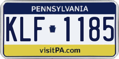 PA license plate KLF1185