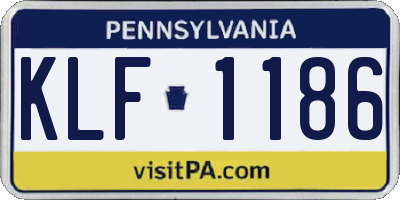 PA license plate KLF1186