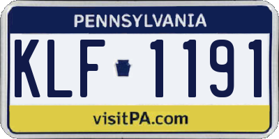 PA license plate KLF1191