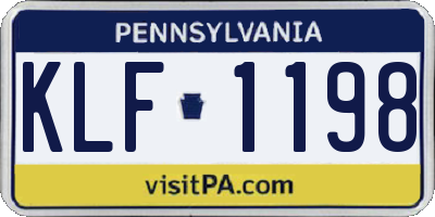 PA license plate KLF1198