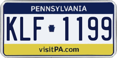 PA license plate KLF1199