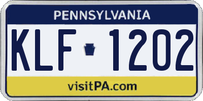 PA license plate KLF1202