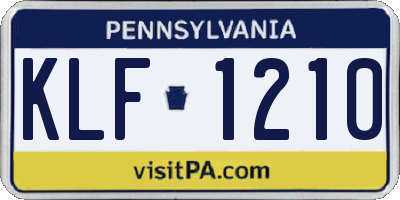 PA license plate KLF1210