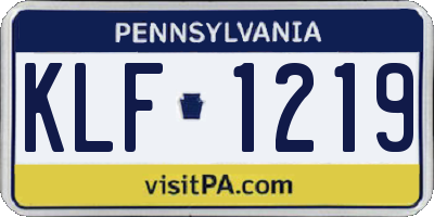 PA license plate KLF1219