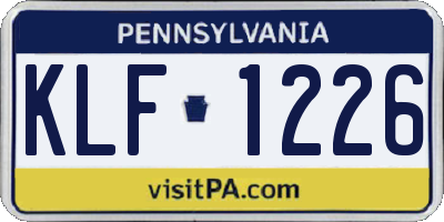 PA license plate KLF1226
