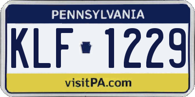 PA license plate KLF1229