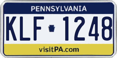 PA license plate KLF1248