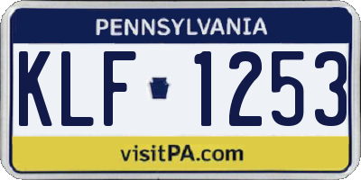 PA license plate KLF1253