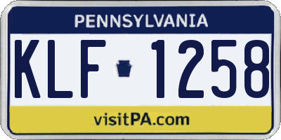 PA license plate KLF1258