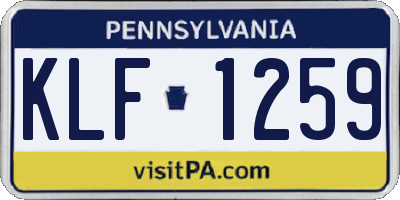 PA license plate KLF1259