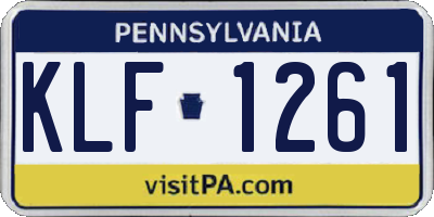 PA license plate KLF1261