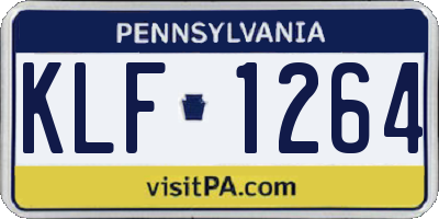 PA license plate KLF1264