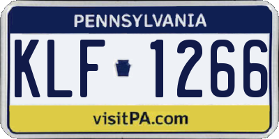 PA license plate KLF1266