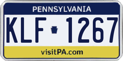 PA license plate KLF1267