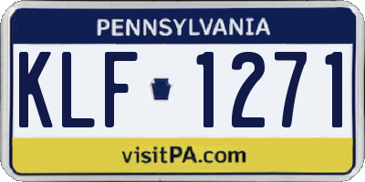 PA license plate KLF1271