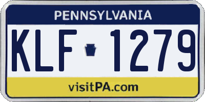 PA license plate KLF1279