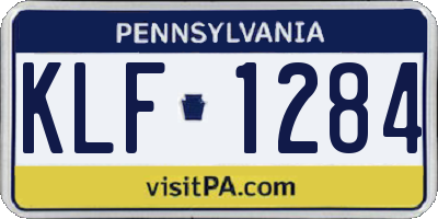 PA license plate KLF1284