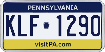 PA license plate KLF1290