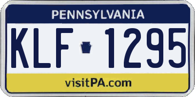 PA license plate KLF1295