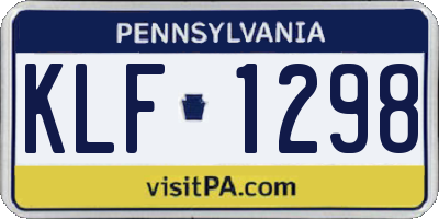 PA license plate KLF1298
