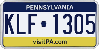 PA license plate KLF1305
