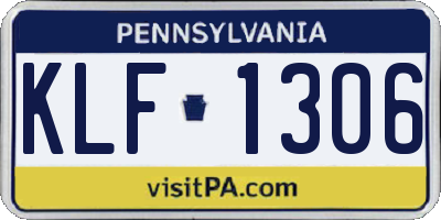 PA license plate KLF1306