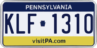 PA license plate KLF1310