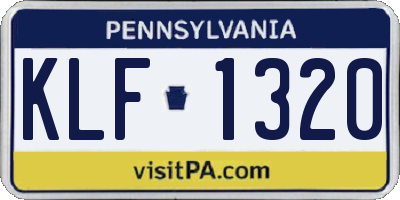 PA license plate KLF1320