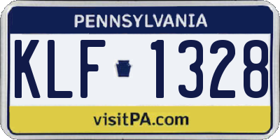PA license plate KLF1328