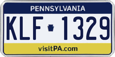 PA license plate KLF1329