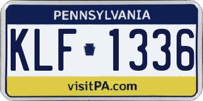 PA license plate KLF1336