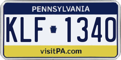 PA license plate KLF1340
