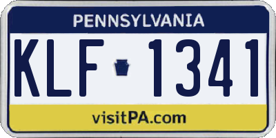 PA license plate KLF1341